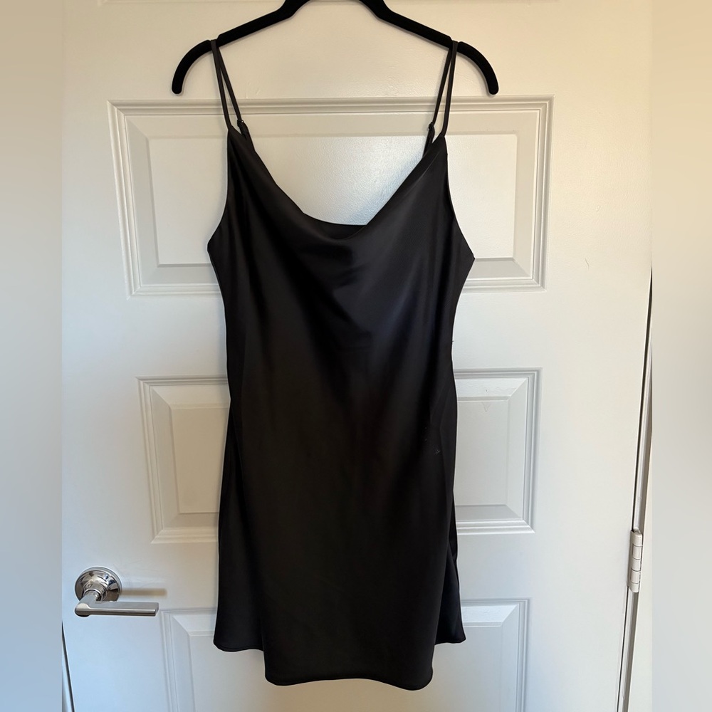 Nordstrom mini black cowl neck dress